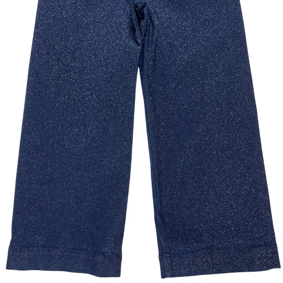 Anthropologie Maeve The Colette Sparkle Denim Cropped Wide Leg Jeans Size 26P - Picture 6 of 13